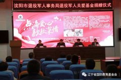 <b>沈陽市退役軍人事務局隆重舉行向沈陽市退役軍人關愛基金捐贈活動</b>